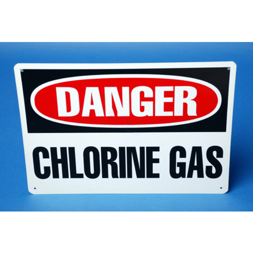 NATIONAL MARKER COMPANY D484RB D454rb Osha Danger Chlorine Gas Sign