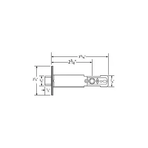Omnia 105LPA34.3 2-3/4" Lever Passage Latch Bright Brass Finish