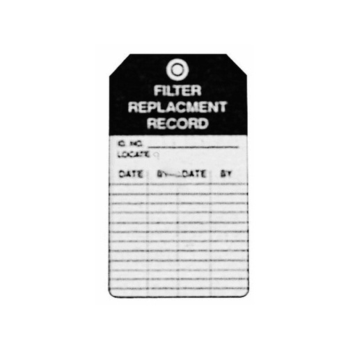 SETON IDENTIFICATION PRODUCTS 55761 5.25" X 2.63" Filter Replacement Record Tag 25 Per Pack