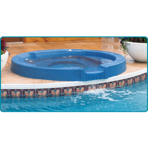 Plumbed/foamed Spa 90" Rd Spillover Blue Grnt