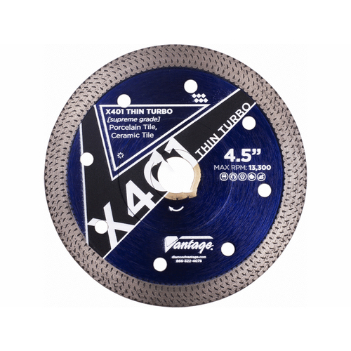 DIAMOND VANTAGE 4506C2PDX4 4.5" X 7/8-5/8" Arbor Porcelain Turbo Diamond Blade