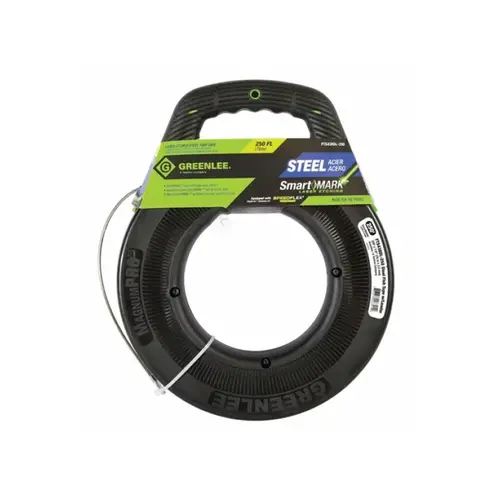 GREENLEE TOOLS INC FTS438DL-250 250'x1/8" Steel Fish Tape Laser Etched Ft Mark