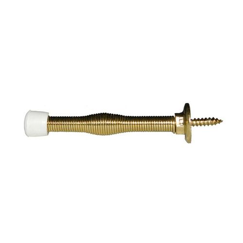 3" Spring Wall Stop Bright Brass Finish