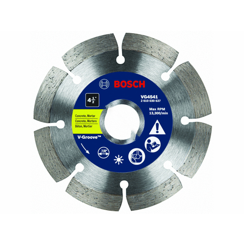 4 1/2" Segmented Rim V-groove Diamond Blade For Universal Rough Cuts