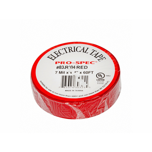 10/bdl .75"x60' Red Electrical Tape