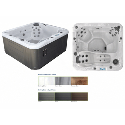 Gl635l Hot Tub Storm Cloud Int/black Ext W/ Circ Pump/stereo