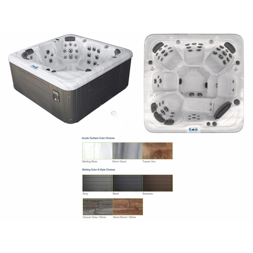 Gl753b Hot Tub Storm Cloud Int/gray Ext W/ Circ Pump/stereo