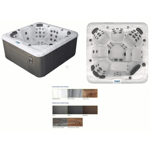 Garden Leisure Spas GL863B-17-S Gl863b Hot Tub Sterling Silver Int/black Ext W/ Stereo