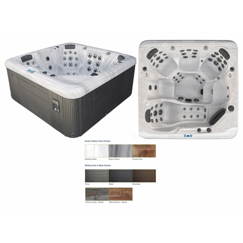 Garden Leisure Spas GL863L-38-S 91" X 91" X 39" Spa; Storm Cloud Interior With Black Confer Skirting And Stereo