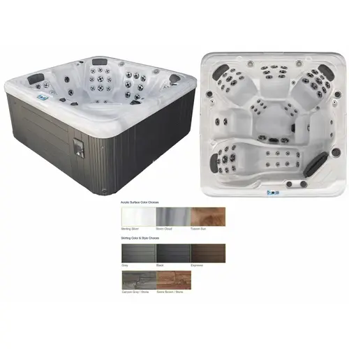 Gl863l Hot Tub Sterling Silver Int/black Ext W/ Stereo