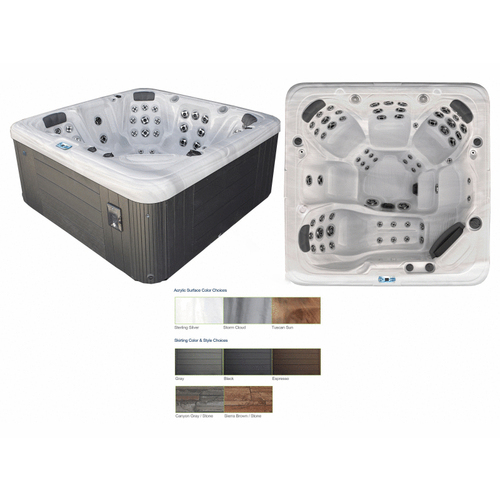 Shoreline Spas SL863L-38-L Storm Clouds Gry Confer Spa W/ Bk Lit Jets