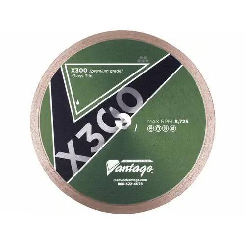 DIAMOND VANTAGE 0705AGWX3 7"x5/8" Arbor X300 Glass Tile Blade