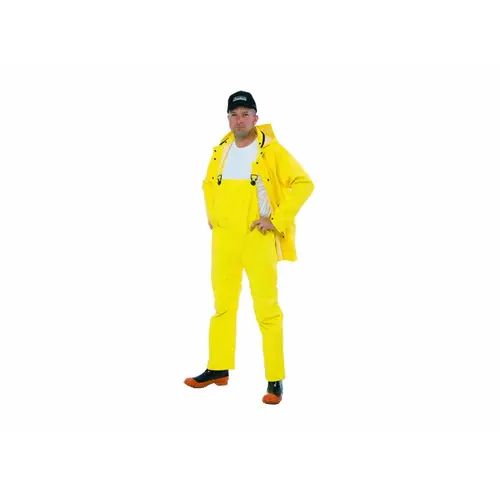 Large Yellow 3-piece Pvc Rainsuit