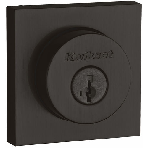 Kwikset 159SQT-11PS Halifax Square Double Cylinder Deadbolt SmartKey with RCAL Latch and RCS Strike KA3 Venetian Bronze Finish