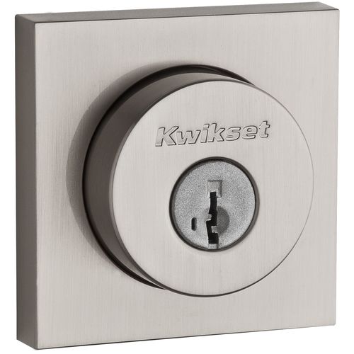 Halifax Square Double Cylinder Deadbolt SmartKey with RCAL Latch and RCS Strike KA3 Satin Nickel Finish