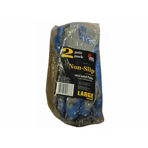 Midwest Quality Gloves 66YTP02-L-00-4 2/pk Polyester String Knit/ Latex Work Glove