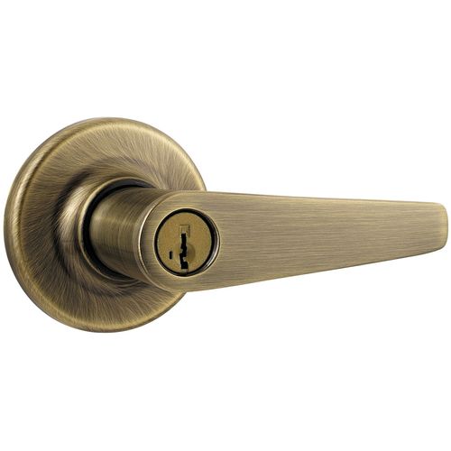 Delta Entry Door Lock SmartKey with New Chassis and 6AL Latch and RCS Strike Antique Brass Finish