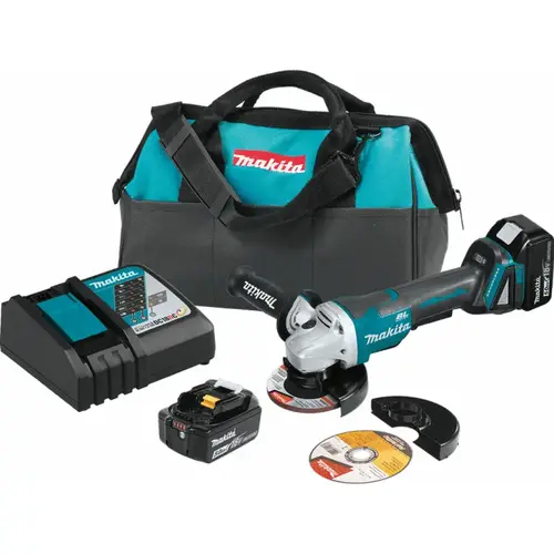 18-Volt 5.0Ah LXT Lithium-Ion Brushless Cordless 4-1/2 in./5 in. Paddle Switch Cut-Off/Angle Grinder Kit Teal