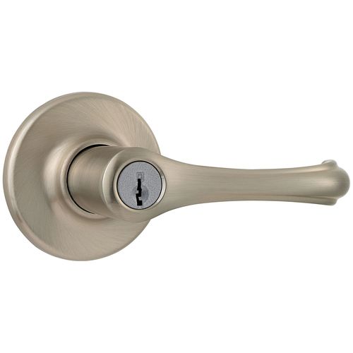 Kwikset 405DNL-15V1 Dorian Entry Door Lock with New Chassis and 6AL Latch and RCS Strike Satin Nickel Finish