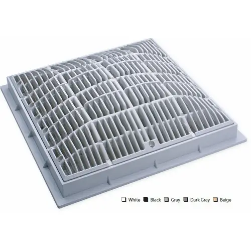 Waterway Plastics 640-4729-DKG V 12" X 12" Dark Gray Pool Frame & Grate