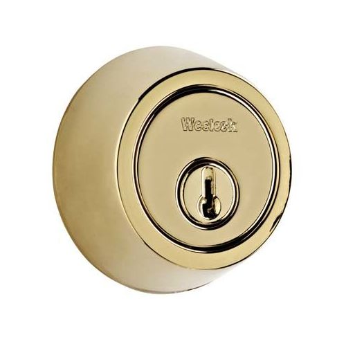 600 Series Double Cylinder Deadbolt with Adjustable Latch and Deadbolt Strike Lifetime Brass Finish