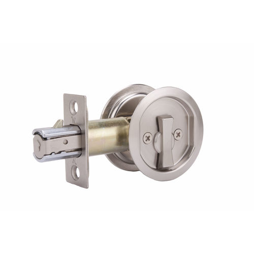 Round Privacy Pocket Door Lock Satin Nickel Finish