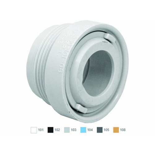 AquaStar Pool Products ASD101 1/2" White Extender With Eyeball And Nut 1 1/2" Mpt With 1" Orifice