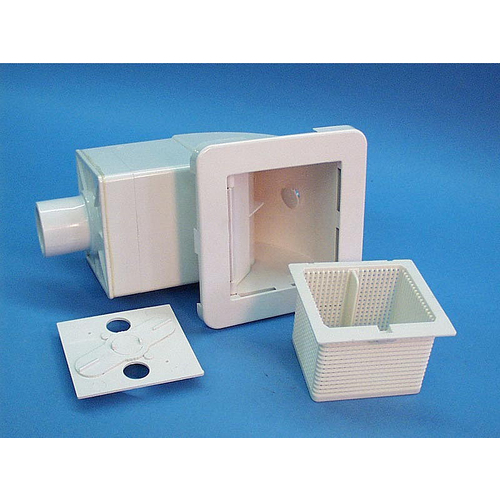 Waterway Plastics 510-1500 Front Access Square Spa Skimmer 1.5" S X 2" Spigot Flow Control With Trim Plate