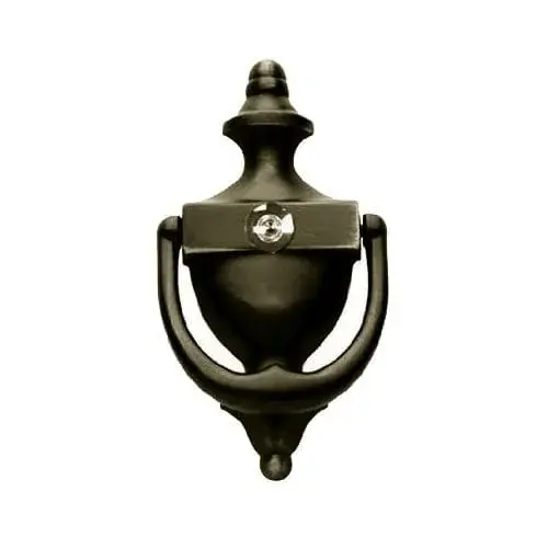 Colonial Knocker, Satin Brass & Black