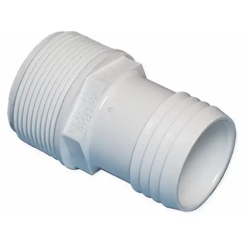 1.5"mptx1.5" Hose Wht Male Barb Adapter White