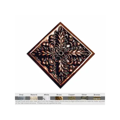 Wallspring Square Fern Rosette Decorative Accent Copper