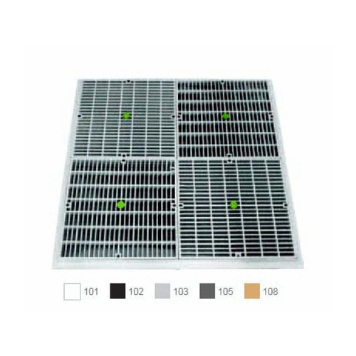 AquaStar Pool Products 24105 24" Square Frame With Four 12" Square Flat Grate Covers Dark Gray