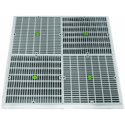 AquaStar Pool Products 24101 24" Square Frame With Four 12" Square Flat Grate Covers White