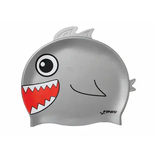 Silicone Silver Shark Head Swim Cap