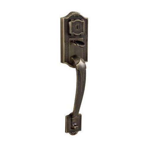 Colonial Interconnected Exterior Dummy Handleset Antique Brass Finish