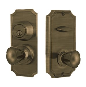 Weslock 01501EAEASL2D Unigard Premiere Interconnected Entry with Eleganti Knob with 2-3/8" Latch and Round Corner Strikes Antique Brass Finish