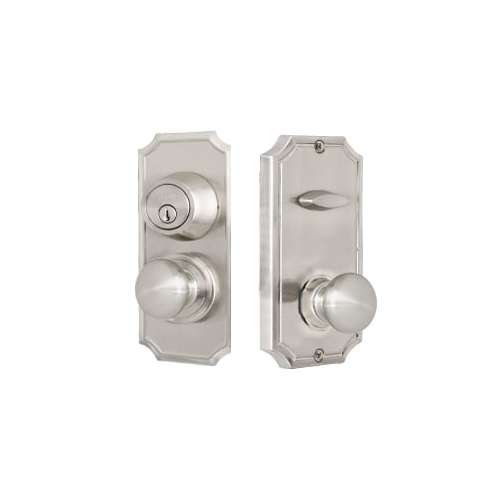 Weslock 01510ININ344D Unigard Premiere Interconnected Entry with Impresa Knob and Combo Strike with 2-3/4" Latch Satin Nickel Finish