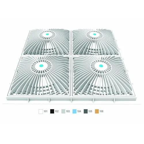 18"x18" White .75" Deep Moflow Suction Cover Set