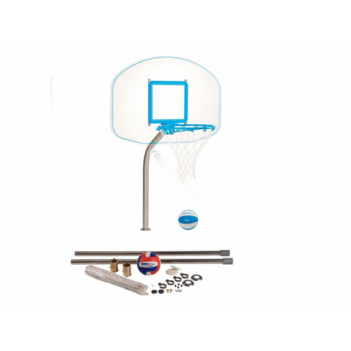 Dunn-Rite Pool Products DMC450 Regulation Clearhoop & Stainless Deckvolly Set