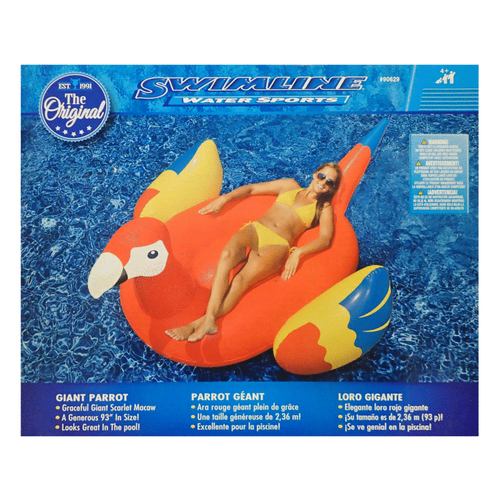 Swimline 90629 93"x45"  Giant Parrot Ride-on