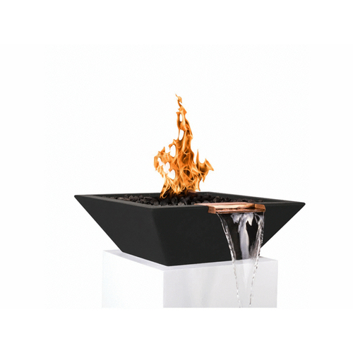 THE OUTDOOR PLUS COMPANY INC OPT-24SFWM-BLK 24"sq Blk Gfrc Match Lit Fire & Water Bowl