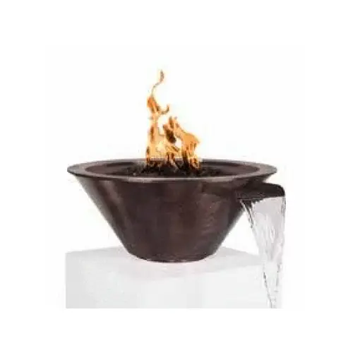 30" Rd Copper Match Lit Fire/water Bowl