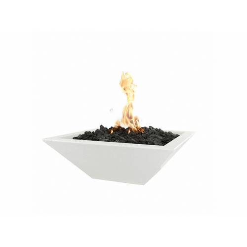 24" Square Gfrc Limestone Match Lit Fire Bowl