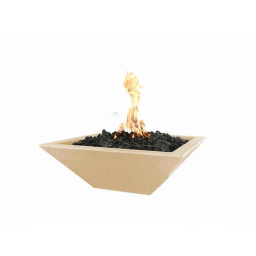 30" Square Gfrc Vanilla Match Lit Fire Bowl