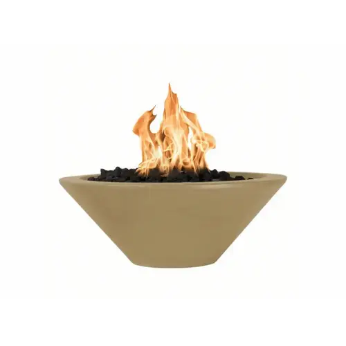 24"rd Brown Gfrc Match Lit Fire Bowl