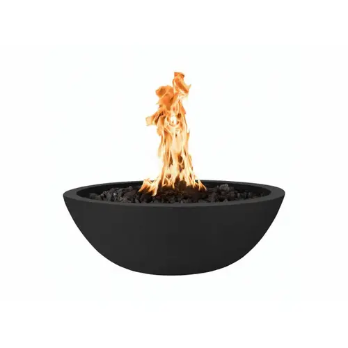 33" Match Lit Ng Black Concrete Fire Bowl