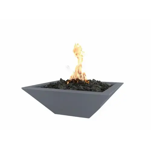 24" Sq Gfrc Ng Gry Match Lit Fire Bowl