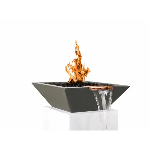 30"sq Ash Match Lit Fire & Water Bowl