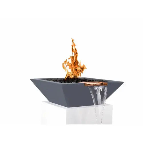 24"sq Gry Gfrc Match Lit Fire & Water