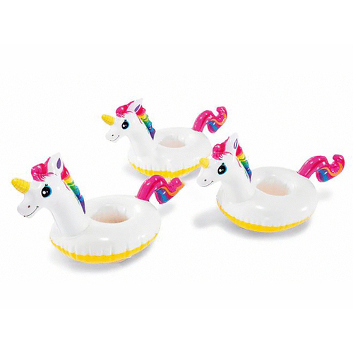 Unicorn Inflatable Drink Floaties 16" X 8" 3 Per Pack